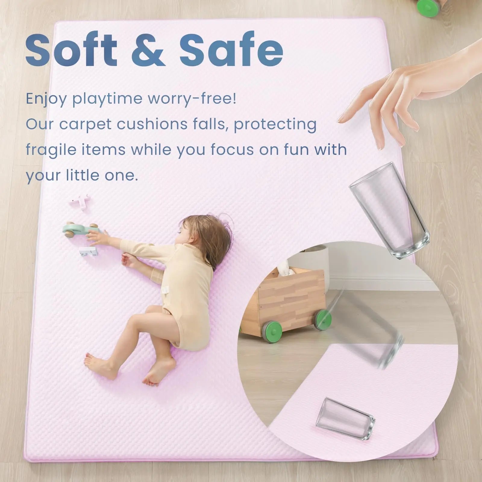 Navak Carpet Papamama Summer Soft Carpet  Cooling Floor Mat Breathable Non-Slip Baby Play Mat Living Room Rug for Bedroom Playtime