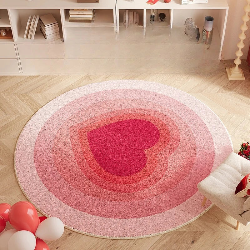 Navak Carpet Heart Shape Rugs for Bedroom Fluffy Soft Bedside Floor Mat Thick Plush Living Room Decoration Red Carpet Washable Cloakroom Rug