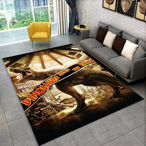 Navak Carpet 3D J-Jurassic Park Dinosaur Carpet Large Area Rug Bedroom Kids’ Playroom Floor Mat Non-Slip Living Room Decor Fun Sofa Accent