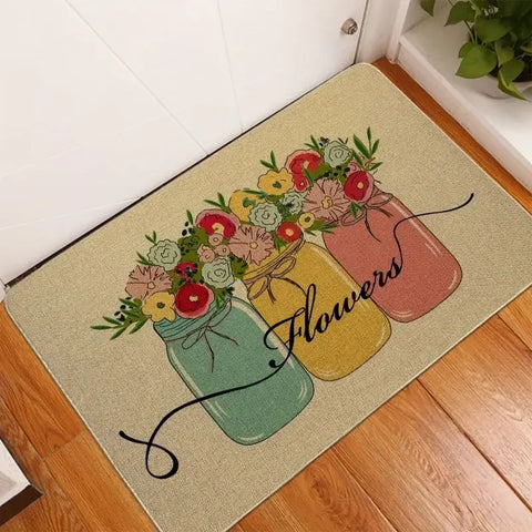 Navak Carpet Floral Leaves Welcome Door Mat for Home Entryways Decor Non-slip Bathroom Entrance Floor Carpet Kitchen Rugs Washable Doormat