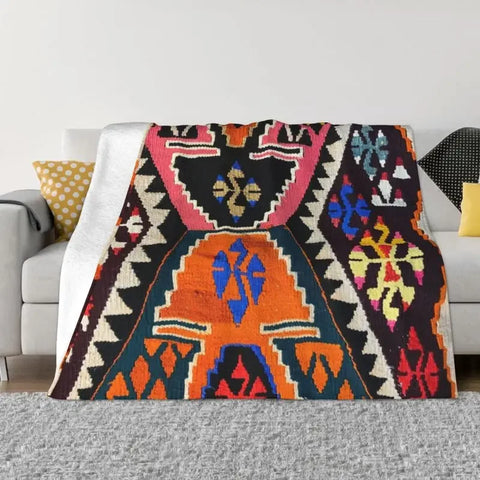 Navak Carpet Sofa Fleece Baluch Flatweave Antique Afghanistan Rug Throw Blanket Warm Flannel Turkish Kilim Ethnic Art Blankets Bedspreads