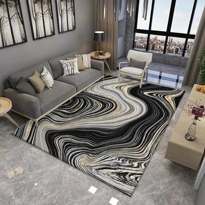 Navak Carpet Marble Pattern Area Rug – Soft Living Room Carpet, Non-Slip Washable Floor Mat for Bedroom, Bedside, Modern Home Decor