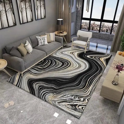 Navak Carpet Marble Pattern Area Rug – Soft Living Room Carpet, Non-Slip Washable Floor Mat for Bedroom, Bedside, Modern Home Decor