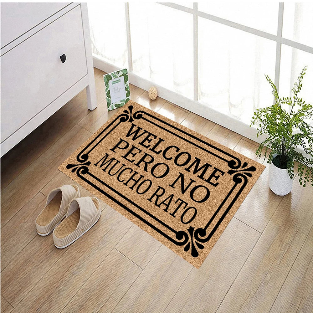 Navak Carpet Non-Slip Rubber Doormat, Welcome Pero No Mucho, Rato Door Mats, Funny Entryway Rug, Home Porch, Dust, Cute Foot Mat, Home Decor