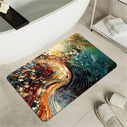 Navak Carpet Modern Simple Stone Diatomaceous Earth Bath Mat Bathroom Rug Absorbent Non-slip Foot Mats Quick Dry Shower Toilet Pad Doormat