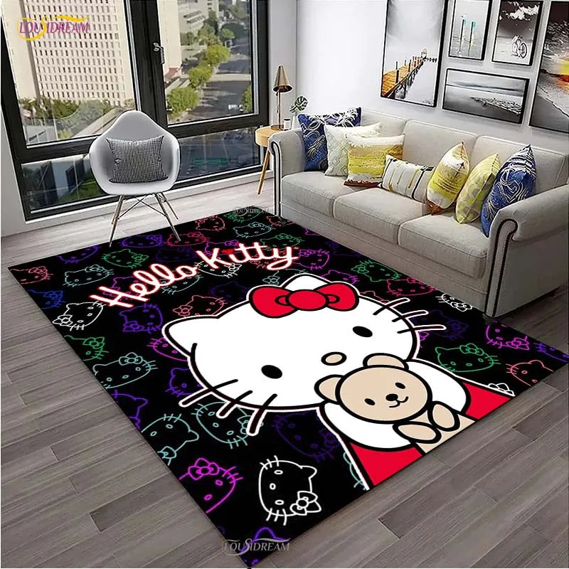 Navak Carpet Hello Kitty kawaii Cartoon Anime Carpet for Living Room Bedroom Rug Kitchen Door Kids Un-slip Floor Mat Alfombra Birthday gift
