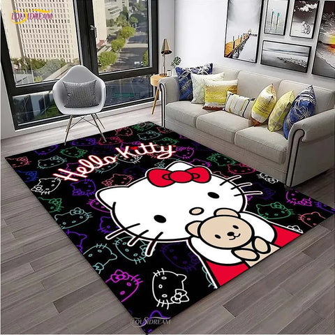 Navak Carpet Hello Kitty kawaii Cartoon Anime Carpet for Living Room Bedroom Rug Kitchen Door Kids Un-slip Floor Mat Alfombra Birthday gift
