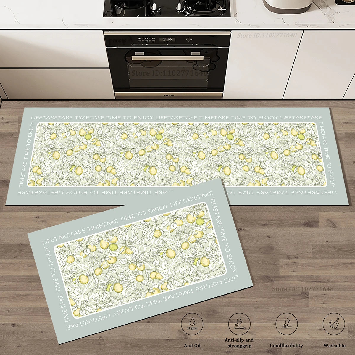 Navak Carpet Flowers Pattern Kitchen Extra Thick Absorbent Rug Bathroom Entrance Non-Slip Doormat Carpet Large Anti Fatigue Mat Long Rugs