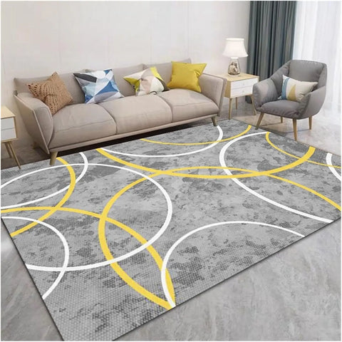 Navak Carpet Exclusive Picks Nordic Geometric Luxury Loop Pile Rug - Washable Mat for Hall, Airbnb, Bedroom, Office, Home Decor