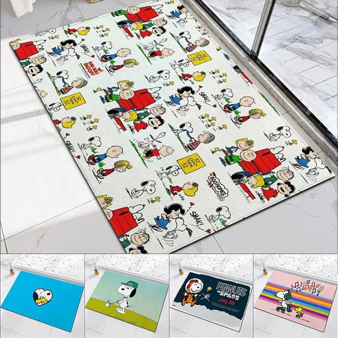 Navak Carpet Daily Picks Disney Snoopy Door Mat Cute Cartoon Child Room Home Decor Non Slip Washable Carpet Bedroom Bathroom Kitchen Entrance Rug
