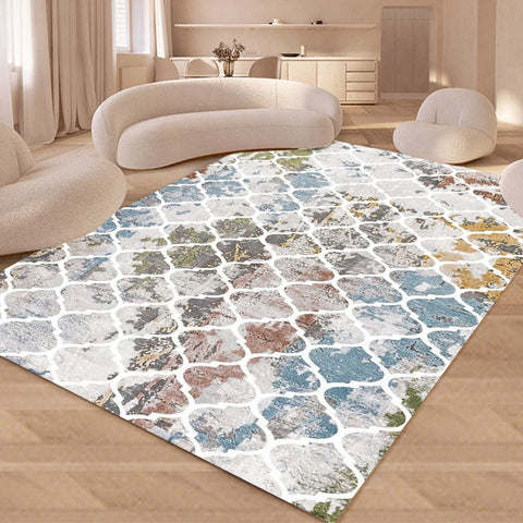 Navak Carpet Bohemian Abstract Modern Art Geometry Carpet Rug for Living Room Bedroom Home Sofa Decoration Non-slip Floor Mat