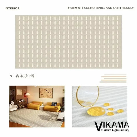 Navak Carpet Exclusive Picks Loop-Pile Carpet Light Luxurious Plaid Living Room Mat Bedroom Carpet Sofa Large Rug Non-Slip Washable Home Decor