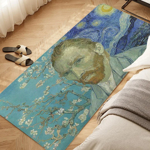 Navak Carpet Bedroom Rug D-Van D-Gogh Art Carpet for Kitchen Living Room Bath Hallway Foot Mat Slip-resistant Custom Doormat Entrance Door