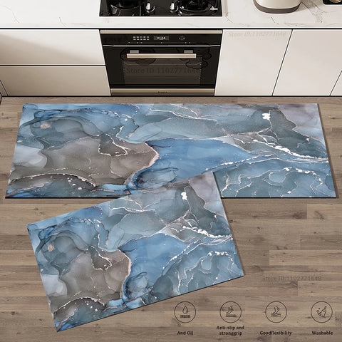 Navak Carpet Entrance Doormat Kitchen Carpet Bedroom Floor Balcony Decoration Long Rug Home Bath Door Hallway Anti-Slip Foot Mat Marble Rug