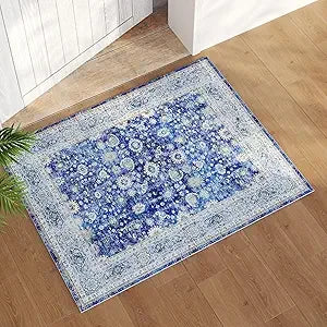 Navak Carpet 8x10 Rug Washable Boho Rug Soft Large Area Rug Non-Slip Non-Shedding Faux Wool Vintage Rug for Living Room, Farmhouse, Dining Ro