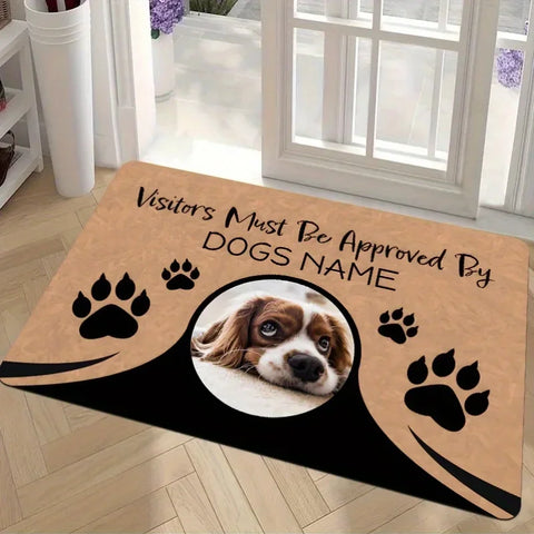 Navak Carpet 1pc Cartoon Puppy Design Entrance Mat - Quick Dry, Non-slip Polyester Door Mat with Paw Print for Indoor/Outdoor Use