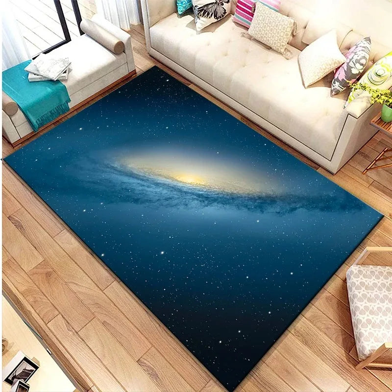 Navak Carpet 3D Galaxy Space Star Carpet Home Bedroom Living Room Decorative Floor Mat Bathroom Room Non-Slip Carpet Door Mat
