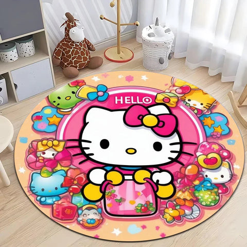 Navak Carpet Daily Picks Sanrio Hello Kitty Carpet Living Room Children's Crawling Mat Round Rug Living Room Area Rug Games Washroom Floor Mat