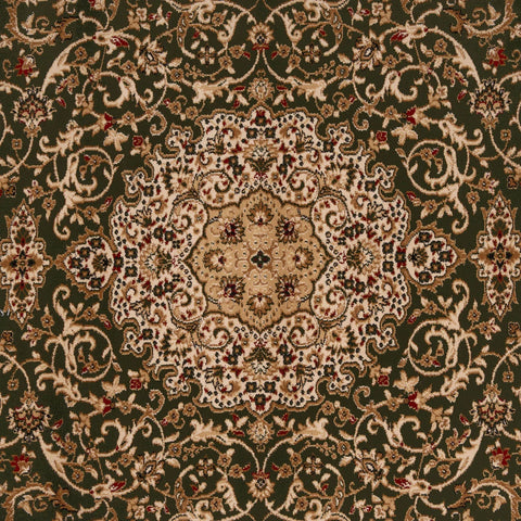 Navak Carpet Dark Green Gold Beige Traditional Bordered Oriental Medallion Classical Home Decor Floral Living Room Bedroom Rug Fireside Mat
