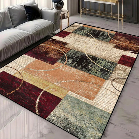 Navak Carpet Geometric Pattern 3D Area Rugs for Living Room and bedroom decor Washable Carpets with Non-slip Backing European Inspired Mats