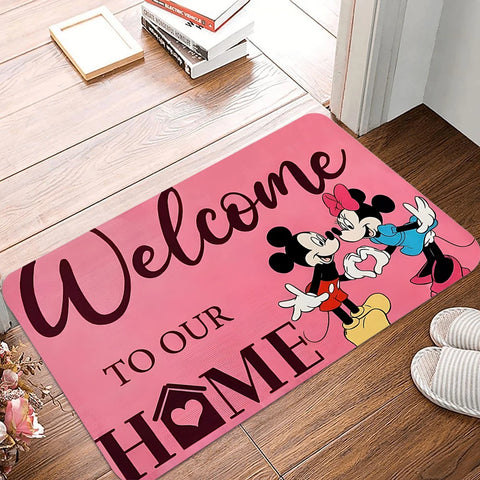 Navak Carpet Daily Picks Disney Mickey Mouse Welcome Mat Non-Slip Bedroom Kitchen Bath Entracne Rug Polyester Washable Carpet Home Decor