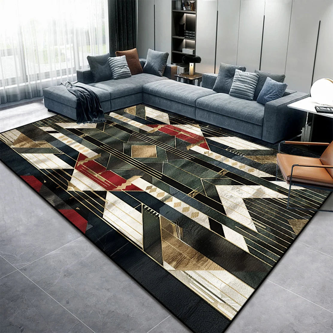 Navak Carpet Modern Abstract Living Room Carpet – Washable Area Rug for Bedroom, Lounge & Coffee Table, Home Decor Floor Mat