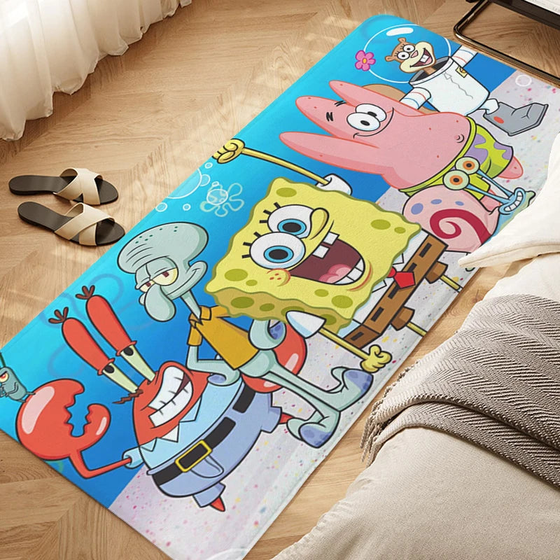 Navak Carpet Sleeping Room Floor Carpet D-SpongeBobs Cute Kitchen Waterproof Bathroom Mat Non-slip Custom Doormat Entrance Door Hallway Rug