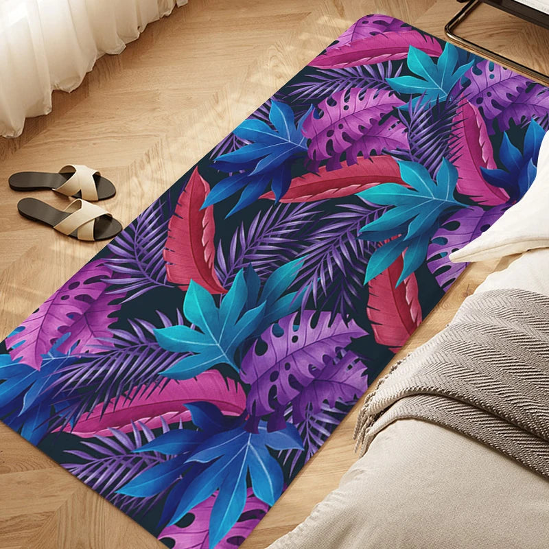 Navak Carpet Tropical Leaf Pattern Bedroom Rug Balcony Hallway Bathroom Foot Mat Entrance Door Doormat Living Room Kitchen Floor Carpet