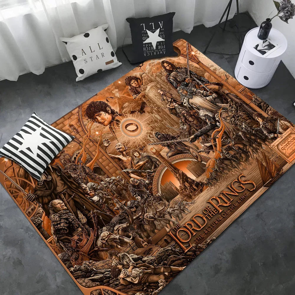 Navak Carpet L-Lords Game Rings Hallway Carpet Retro Multiple Choice Living Room Kitchen Rug Non-Slip Welcome Rug