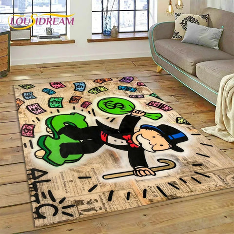 Navak Carpet Game Dollar Monopoly Cartoon Carpet Cute Money Rug For Living Room Bedroom Home Bathroom Floor Mat Non-slip Decoration Sofa