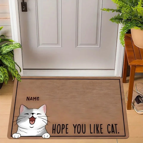 Navak Carpet Cute Cats Print Welcome Doormat Non-Slip Machine Washable Carpet for Living Room Bedroom Bathroom Kitchen and Laundry Rug