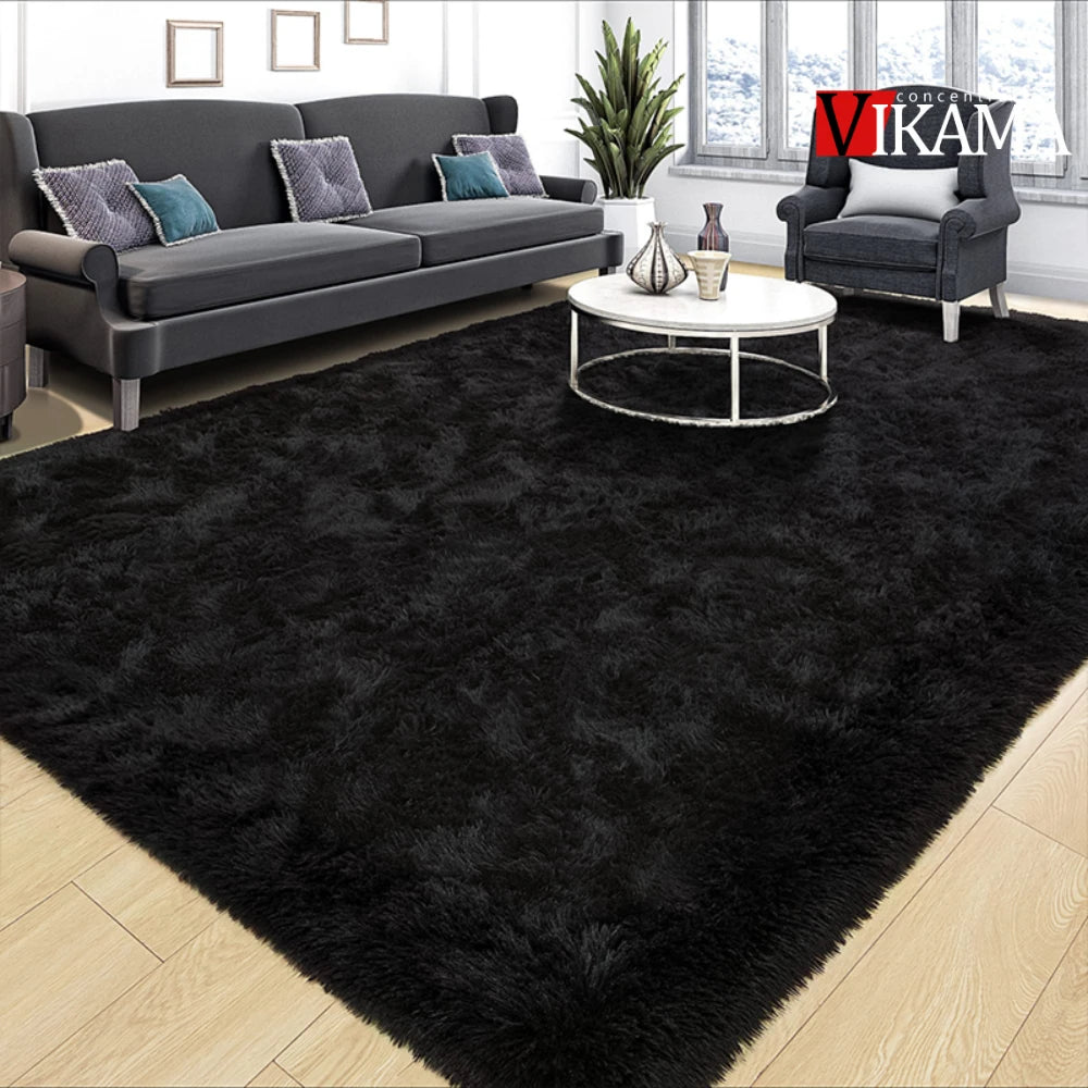 Navak Carpet Exclusive Picks black Area Plush for Bedroom, Living Room Fluffy Rug, Large Area Rug Shag Shaggy Carpet Soft Plush Furry Bedside Rug