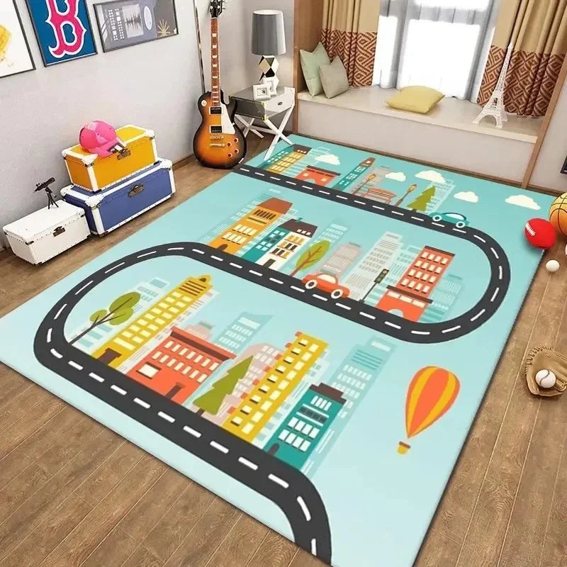 Navak Carpet Car Park Children Crawling Carpets for Living Room Decoration Kids Bedroom Home Decor Sofa Carpet Non Slip Area Rug Floor Mat