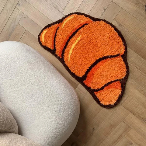 Navak Carpet LAKEA Croissant Shape Carpets for Living Bath Room Fluffy Bread Rug Home Warm Decoration Accessories Anti-Slip Floor Safety Mat