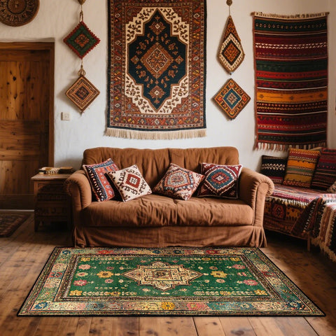 Navak Carpet Bohemian Retro Carpet for Living Room Persian Classical Decoration Sofa Area Rug Bedroom Easy Clean Washable Floor Mats Antiskid