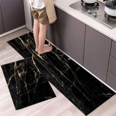 Navak Carpet Marble Pattern Kitchen Floor Mats Non-Slip Doormat for Home Decorative Entrance Rug Modern Simple Style Washable Alfombra Rugs