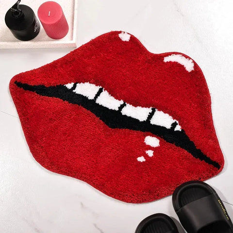 Navak Carpet Exclusive Picks Upgraded Material Sexy Red Lips Bathroom Carpet Bathroom Non-slip Mats Bedroom Living Room Kitchen Decorative Rug