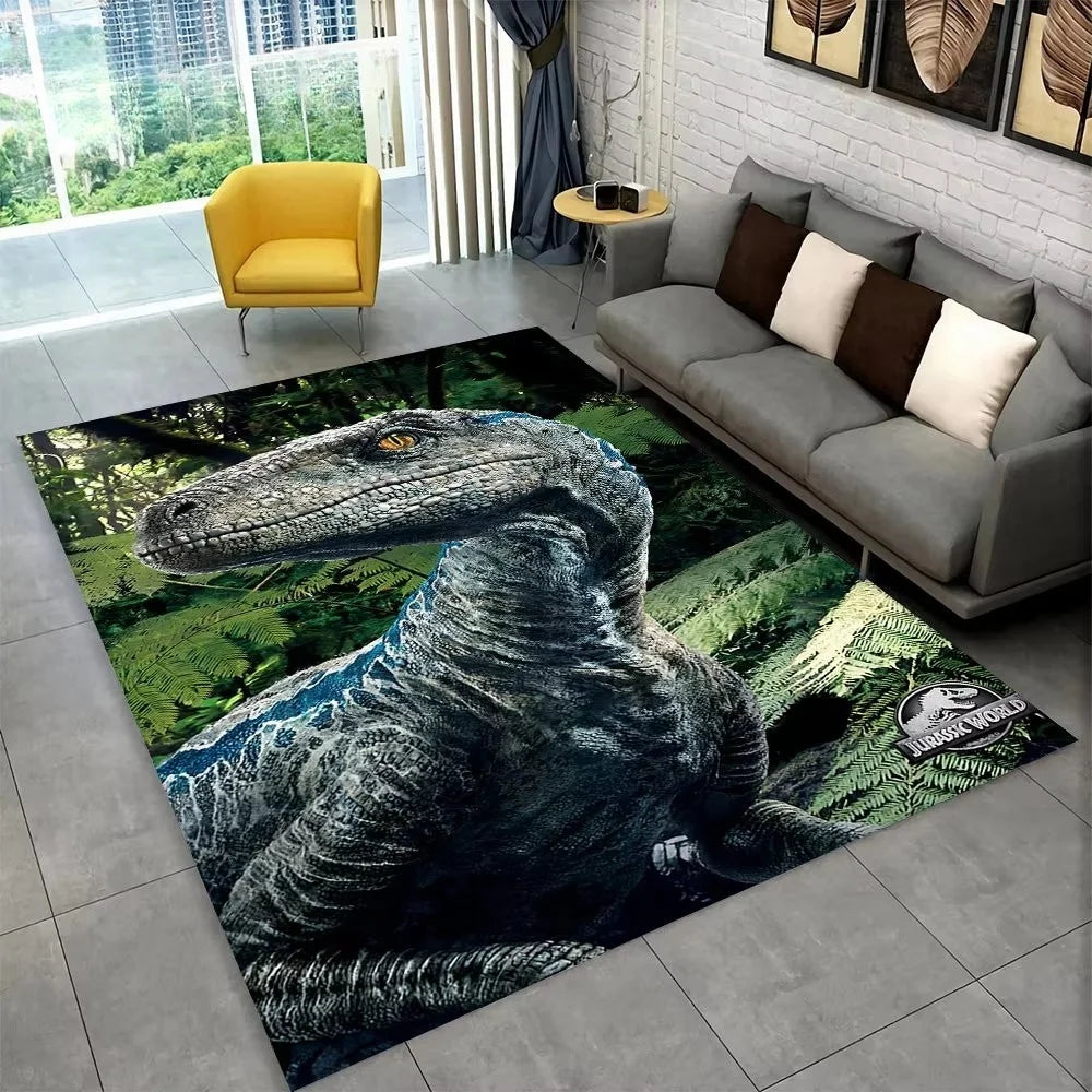 Navak Carpet 3D J-Jurassic Park Dinosaur Carpet Large Area Rug Bedroom Kids’ Playroom Floor Mat Non-Slip Living Room Decor Fun Sofa Accent
