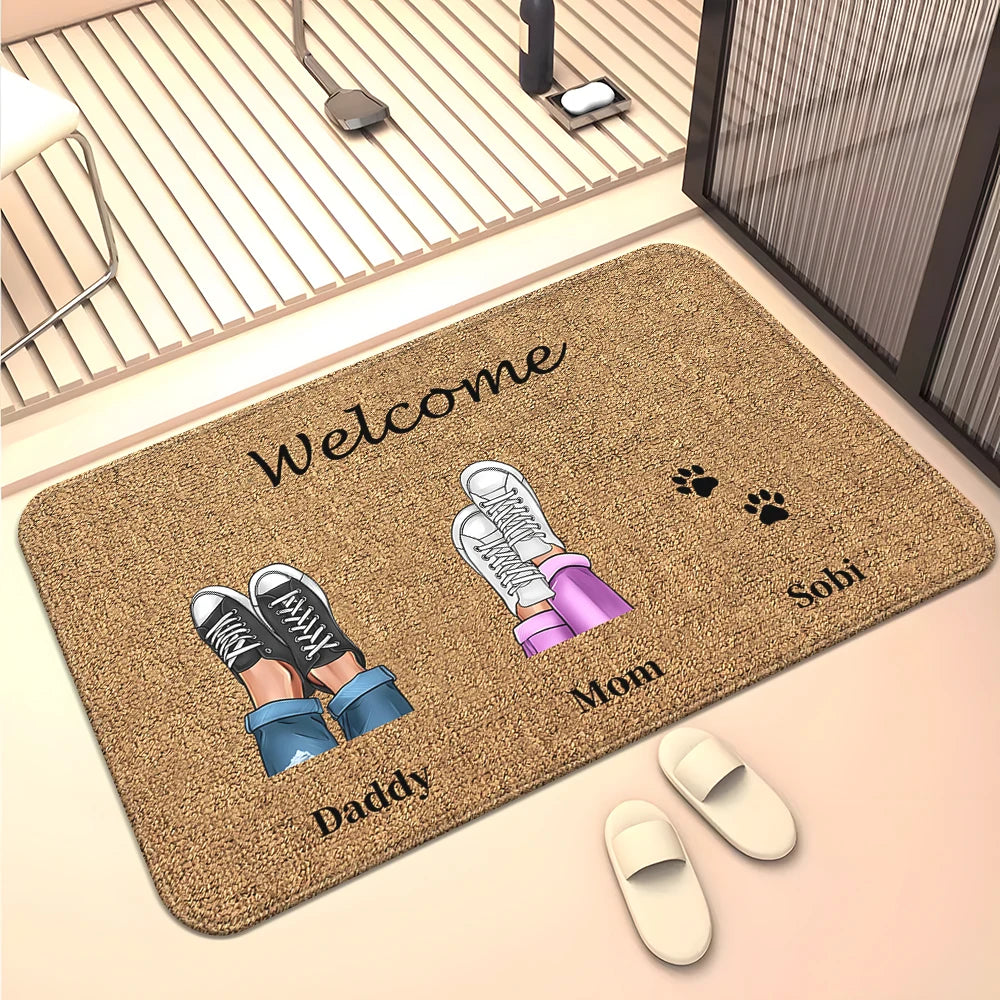 Navak Carpet Family Members Home Living Room  Sofa Door Mat Decoration Anti Slip Floor Mat Cute Rug  Door Mat Carpet  Area Rug  Kawaii Rug