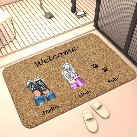 Navak Carpet Family Members Home Living Room  Sofa Door Mat Decoration Anti Slip Floor Mat Cute Rug  Door Mat Carpet  Area Rug  Kawaii Rug