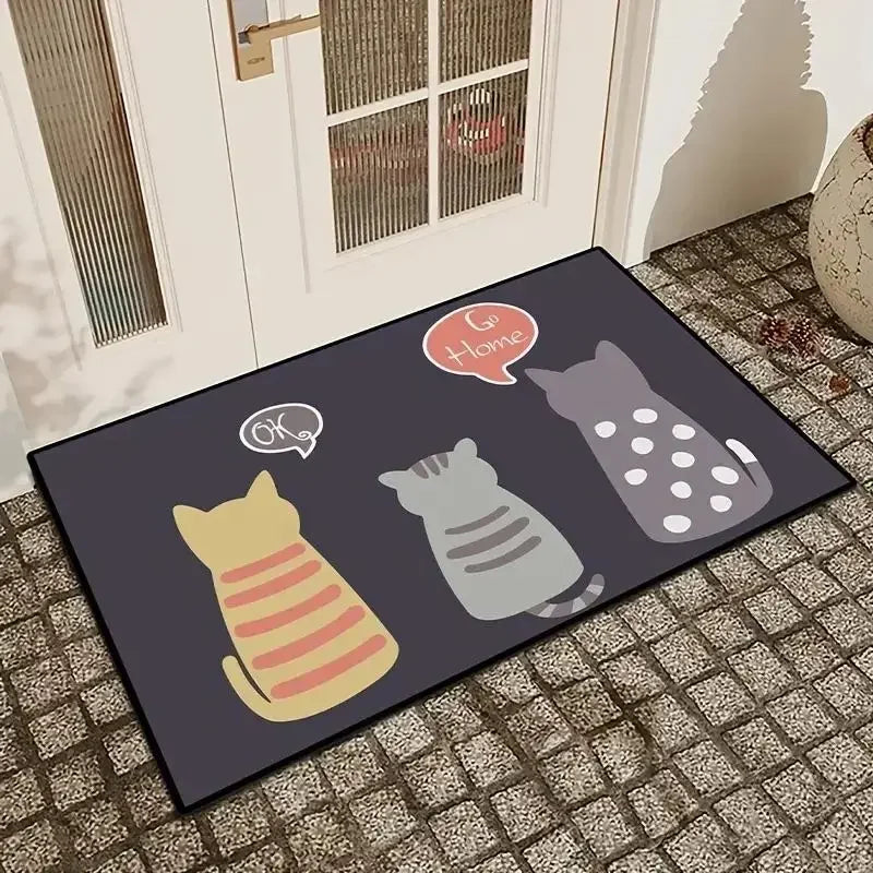 Navak Carpet Flower Print Home Floor Mat Non-slip Easy Clean Decoration Carpet Kitchen Area Rug Living Room House Washable Welcome Doormats