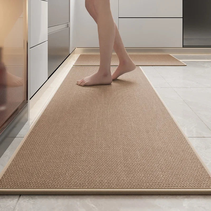Navak Carpet Linen Kitchen Rug Absorbs Water and Oil Non-slip and Wear-resistant Long Floor Mat No-wash Wipeable Carpet Stain-resistant