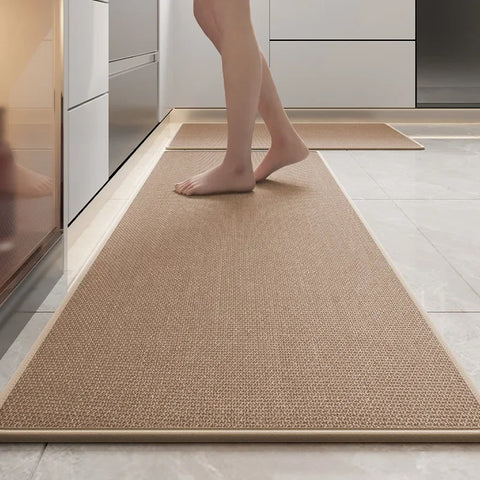 Navak Carpet Linen Kitchen Rug Absorbs Water and Oil Non-slip and Wear-resistant Long Floor Mat No-wash Wipeable Carpet Stain-resistant