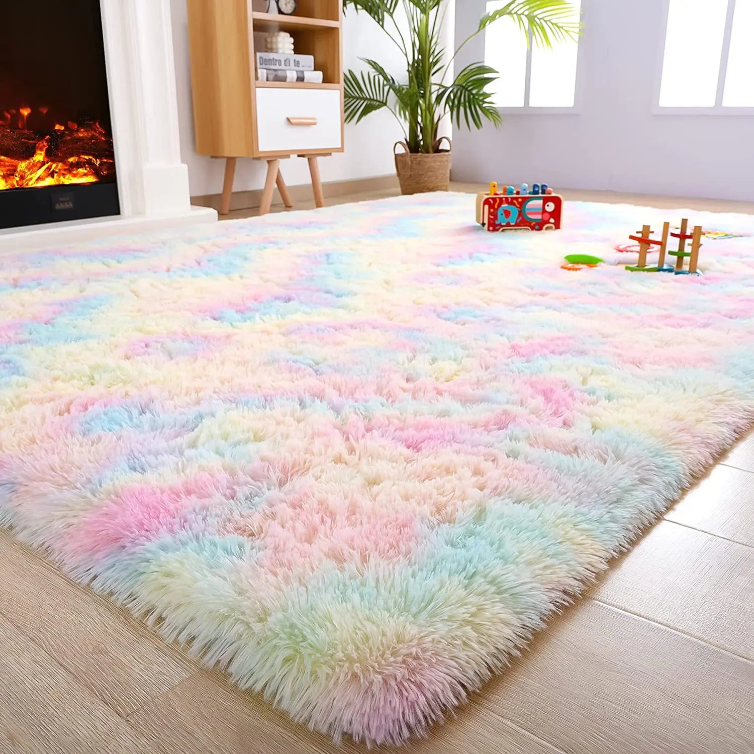 Navak Carpet Soft Fluffy Carpet For Modern Home Decor Living Room Sofa Area Rugs Children's Room Bedroom Cushion Tie Dyed Dormitory Carpets