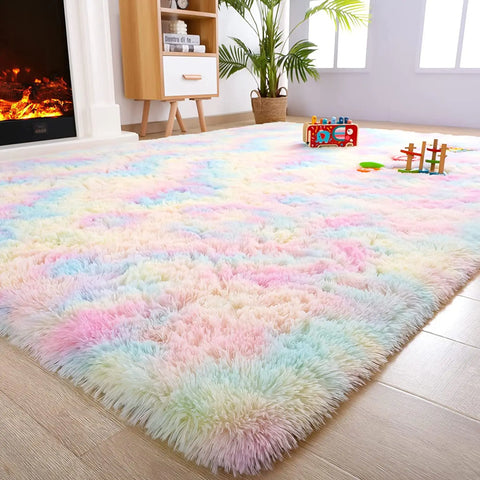 Navak Carpet Soft Fluffy Carpet For Modern Home Decor Living Room Sofa Area Rugs Children's Room Bedroom Cushion Tie Dyed Dormitory Carpets