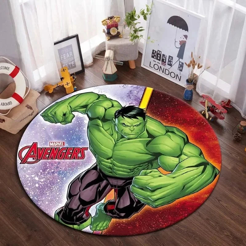 Navak Carpet Daily Picks DISNEY Marvel The Avengers Round Carpet Anime Rug Non-Slip Play Mat Cute Floor Rugs For Living Room Bedroom Kids Mats