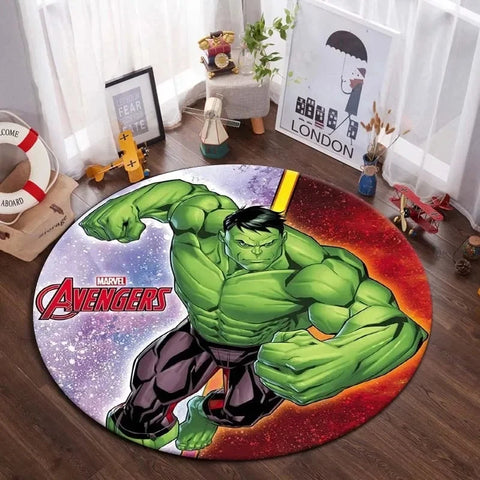 Navak Carpet Daily Picks DISNEY Marvel The Avengers Round Carpet Anime Rug Non-Slip Play Mat Cute Floor Rugs For Living Room Bedroom Kids Mats