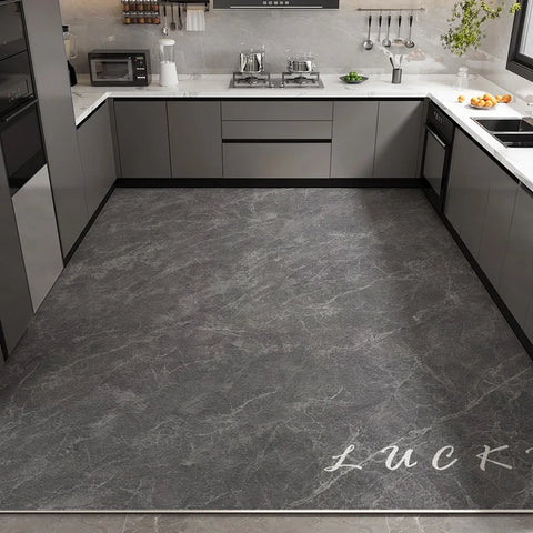 Navak Carpet Kitchen Floor Mat Waterproof Non-slip Oil-resistant Leather Carpet PVC Large Size Imitation Marble Geometric Rug Home Decora Mat