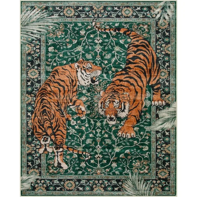 Navak Carpet Rug for Living Room Carpet Jungle Tiger Home Decoration Large Area Bedroom Plush Floor Mat Machine Washable Coffee Table Rugs 러그