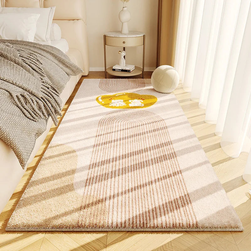 Navak Carpet Exclusive Picks Simple Cream Style Faux Cashmere Living Room Fluffy Rugs Home Decor Bedroom Cloakroom Bedside Non-Slip Rugs